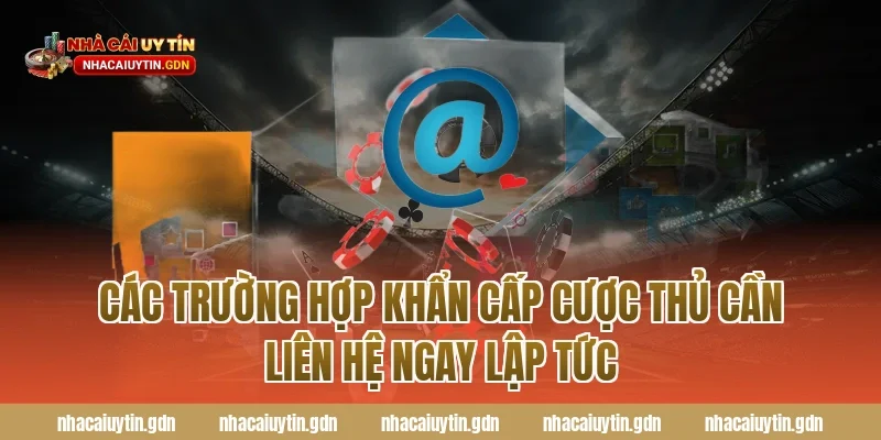 Các trường hợp khẩn cấp cược thủ cần Liên hệ ngay lập tức